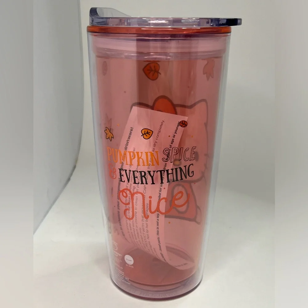 Hello Kitty Halloween & Fall Pumpkin Spice Travel Tumbler Cups Set of 2